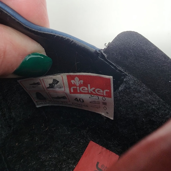 Rieker Liv 82 Blue Side Zip Faux Leather Ankle Boot Size 40 (8.5/9) - Picture 9 of 13